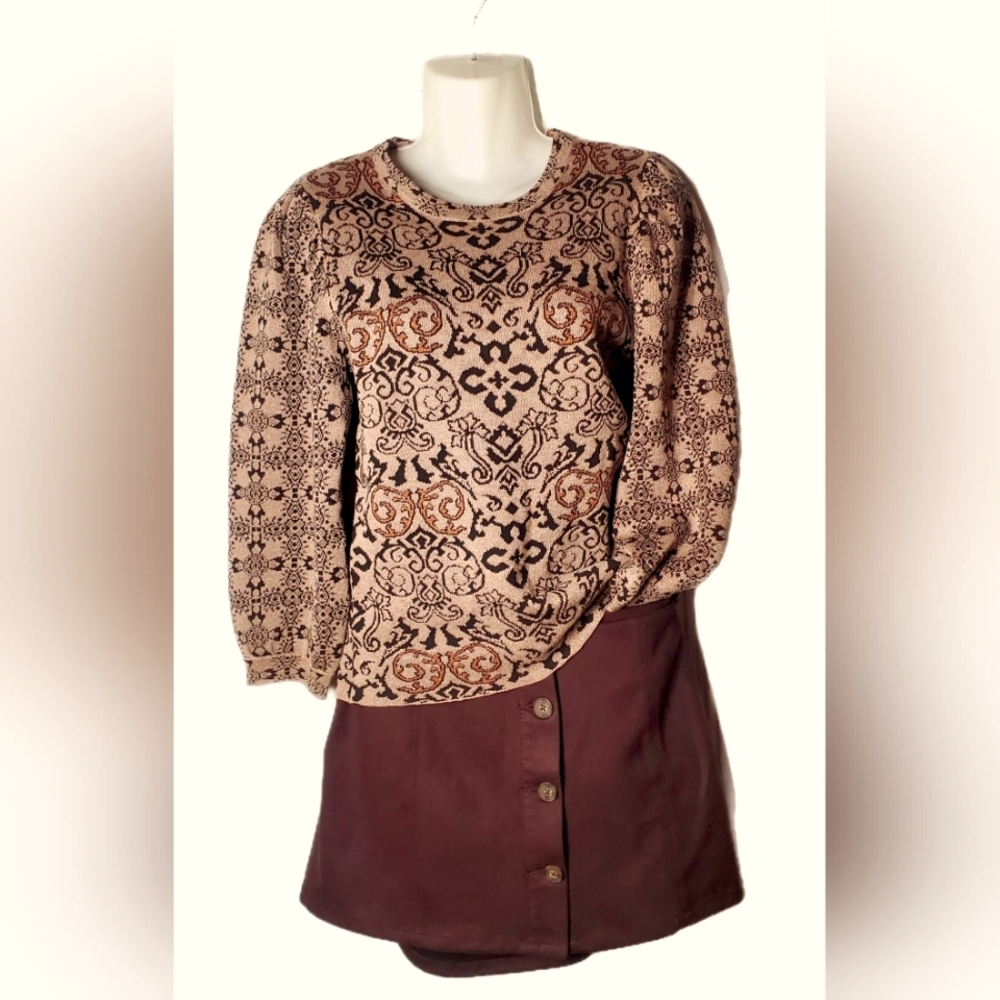 ALICE BLUE Long Sleeve Print Sweater Size Small